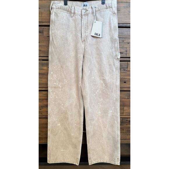 DALA Jeans Women 's 30 Tan Beige Starch Jean Carpenter Hammer Loop - Picture 1 of 9